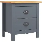 vidaXL Table de chevet Hill Gris 46x35x49,5 cm Bois de pin solide