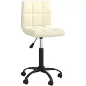 vidaXL Chaise de salle à manger Pivotante Crème Velours
