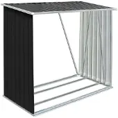 vidaXL Dépôt de bois de chauffage Acier galvanisé 163 x 83 x 154 cm Anthracite
