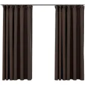 vidaXL Rideaux occultants aspect lin et crochets 2 pcs Taupe 140x175cm