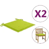 vidaXL Coussin pour chaise de jardin 2 pcs. Vert vif 50x50x3 cm Tissu Oxford