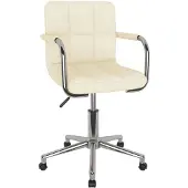 vidaXL Chaise de bureau Pivotante Tissu Crème