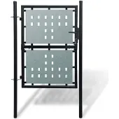 vidaXL Portail de clôture noir à une porte 100x200 cm