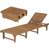 vidaXL Chaise longue pliante en acacia massif 200x61x30/86 cm