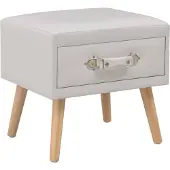 vidaXL Table de chevet Blanc 40x35x40 cm Similicuir