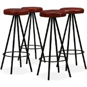 vidaXL Barhocker 4 Stk. Cuir véritable