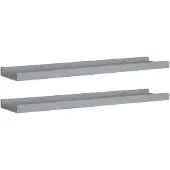 vidaXL Étagères à rebord pour cadre photo 2 pcs Gris 60x9x3 cm MDF