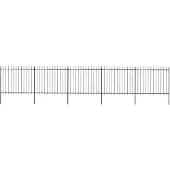 vidaXL Clôture de jardin avec dessus en lance Acier 85 x 15 m Noir