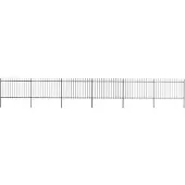 vidaXL Clôture de jardin avec pointes de lance Acier 10,2 x 1,2 m Noir