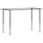 vidaXL Table de salle à manger noire et transparente 120 x 60 x 75 cm verre trempé