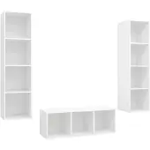 vidaXL Ensemble de meubles TV 3 pièces blanc en bois composite