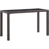 vidaXL Table de jardin marron 123x60x74 cm Poly rotin