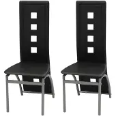 vidaXL Chaise de salle à manger 2 pcs. noir similicuir
