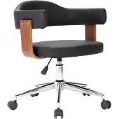 vidaXL Chaise de salle à manger Pivotante Noir Bois courbé et similicuir