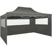 vidaXL Tente de réception pliable avec 3 parois 3x4 m Acier Anthracite