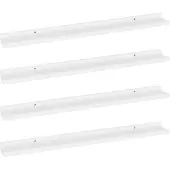 vidaXL Étagères murales 4 pcs Blanc 80x9x3 cm