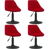 vidaXL Chaise de salle à manger 4 pcs. Pivotantes vin rouge velours