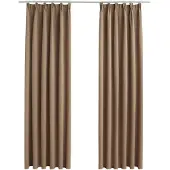 vidaXL Rideaux occultants avec crochets 2 pcs Taupe 140x175 cm