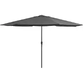 vidaXL Parasol avec mât métallique 390 cm Anthracite