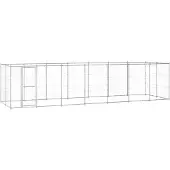 vidaXL Chenil extérieur Acier galvanisé 16,94 m²