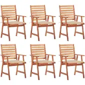 vidaXL 3078350, Terrasse, Siège rembourré, Acacia, Beige, Polyester, 560 mm