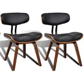vidaXL Chaises de salle à manger 2 pcs. Bois courbé et similicuir