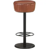 vidaXL Tabouret de bar brun en cuir véritable