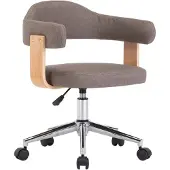 vidaXL Chaise de salle à manger pivotante Taupe bois courbé et tissu