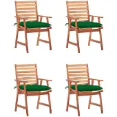 vidaXL 3078340, Terrasse, Siège rembourré, Acacia, Vert, Polyester, 560 mm