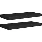 vidaXL Étagères murales flottantes 2 pcs noir 60x23,5x3,8 cm MDF