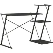 vidaXL Bureau avec étagère Noir 116x50x93 cm