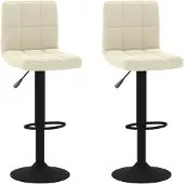 vidaXL Tabouret de bar 2 pcs. Velours crème