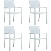 vidaXL Chaises de jardin 4 pcs. Blanc Plastique aspect rotin