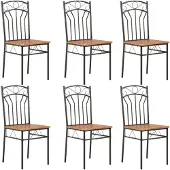 vidaXL Chaises de salle à manger 6 pcs. Marron MDF