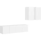 vidaXL Ensemble de 4 armoires TV blanc en bois composite