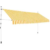 vidaXL Store rétractable manuel 400 cm orange/blanc rayé