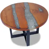 vidaXL Table basse en résine de teck 60 cm