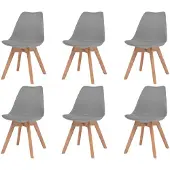 vidaXL Chaises de salle à manger 6 pcs. Gris Plastique