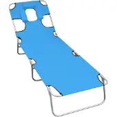 vidaXL Bain de soleil pliable avec coussin Acier bleu turquoise