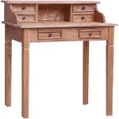 vidaXL Bureau avec tiroirs 90x50x101 cm Vieux bois massif