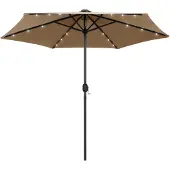 vidaXL Parasol avec éclairage LED et mât en aluminium 270 cm Taupe