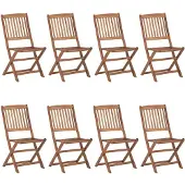 vidaXL Chaises de jardin pliantes 8 pcs. Bois massif acacia