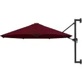 vidaXL Parasol mural avec mât métallique 300cm rouge bourgogne