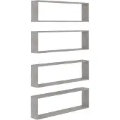 vidaXL Étagères cube murales 4 pcs gris béton bois d'ingénierie