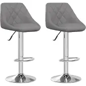vidaXL Tabouret de bar 2 pcs. Simili cuir gris