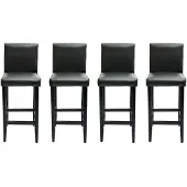 vidaXL Tabouret de bar 4 pièces noir similicuir