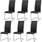 vidaXL Chaise cantilever 6 pcs. noir similicuir