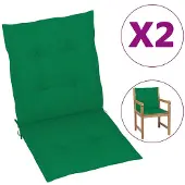 vidaXL Coussin pour chaise de jardin à dossier bas 2 pcs. Vert 100x50x3 cm