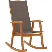 vidaXL Chaise à bascule avec supports en bois massif d'acacia