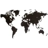 MiMi Innovations Décoration carte du monde murale Bois Noir 180x108 cm